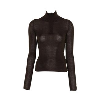 Frankie Shop Dames, Truien, Bruin, Maat: XS Zijde