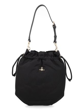 Vivienne Westwood Neutrals Soft-Structured Metallic Orb Viscose Shoulder Bag