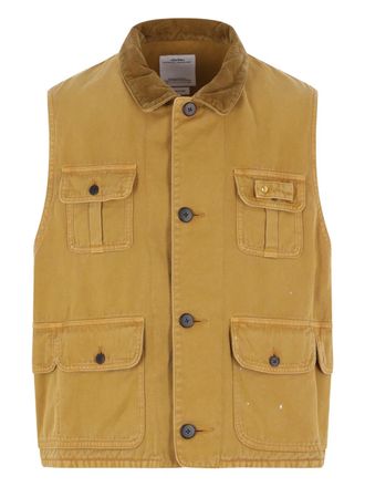 Visvim corduroy-collar gilet - Brown
