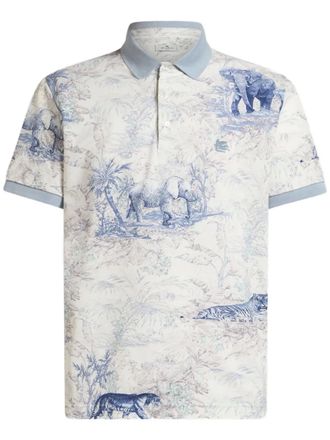 Etro Polo con stampa Safari - Bianco