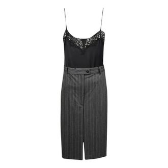 Pinko Vestido Midi Arneis - Dresses - Mujer - Gris - S