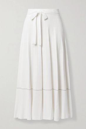 Another Tomorrow + Net Sustain Gonna Midi In Maglia Con Cintura - Bianco