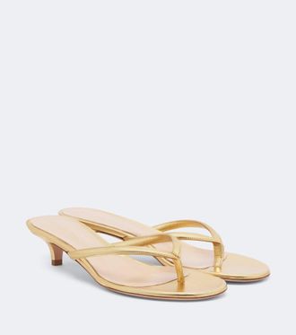 Gianvito Rossi Sandalias Calypso de piel metalizada