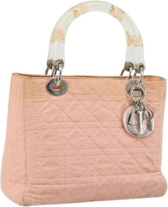 Dior Pre-owned Handbags, female, Pink, Size: ONE SIZE Pre-owned Vintage Nylon Hand Bag