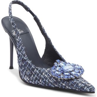 Jeffrey Campbell Regards Slingback Pump in Blue Multi Tweed at Nordstrom Rack, Size 5