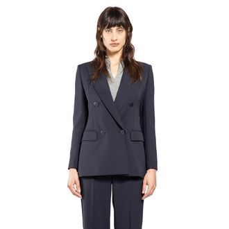 Max Mara Fitted Wool Crepe Blazer