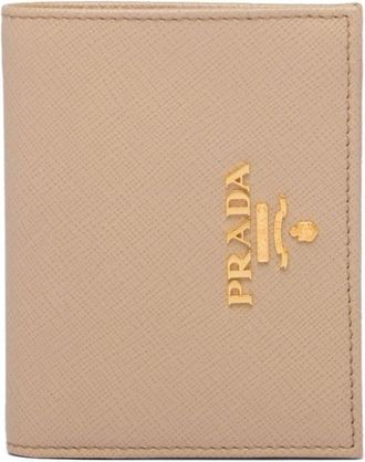Prada small Saffiano wallet - women - Calf Leather - One Size - Neutrals