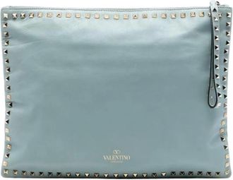 Valentino Pre-owned Clutches, female, Blue, Size: ONE SIZE Pre-owned Leather Clutch
