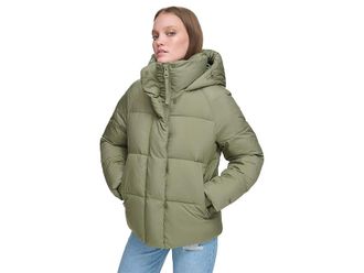 Levi's Quilted Hooded Bubble Puffer Womens Clothing Lichen Green : LG, Polyester