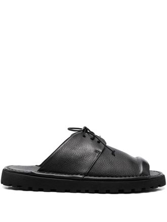Mars&egrave;ll Sandali in pelle con lacci - Nero