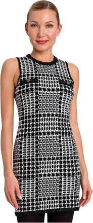Twinset Vestido Punto Pata Gallo - Dames - Korte kleedjes - Zwart - M - Kleedjes