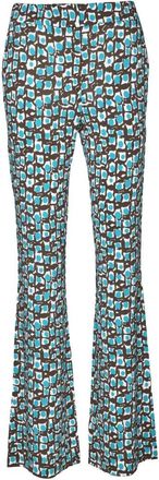 Ago e Filo Stretch Trousers - Khaki/Turquoise