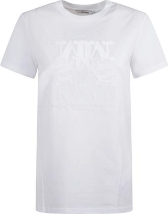 Max Mara Katoenen T-shirt met ronde hals - Dames - Tops - Wit - Maat: S Katoen