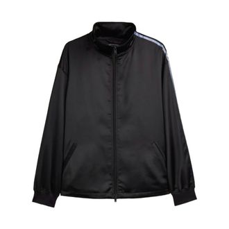 Yohji Yamamoto Satin Gradient 3-Stripes Track Top - male - Y-3 - Zip-throughs - Black - L - Sweatshirts & Hoodies