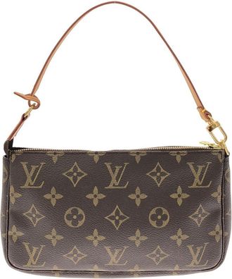 Louis Vuitton Marron Coated Canvas Pochette Pouch (Pre-Owned)