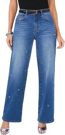 Vince Camuto Grommet High Rise Straight Jeans In Denim