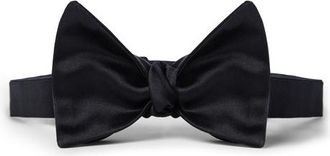 Brunello Cucinelli Cotton and silk satin bow tie in Night at Nordstrom