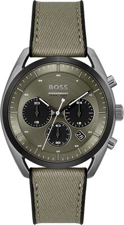 HUGO BOSS Mens Chronograph Watch - Sage Green Textile - One Size