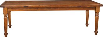 Biscottini International Biscottini - Mesa Estilo Country Madera Maciza De Tilo Acabado Con Efecto Nogal L250xpr100xh80 Cm. Made In Italy