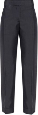 Versace Wollen-Mohair Regular Formele Broek - Dames - Straight fit broeken - Grijs - M - Wol - Broeken