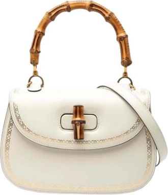 Gucci Pre-owned Handbags, female, White, Size: ONE SIZE Pre-owned Leather Handbag