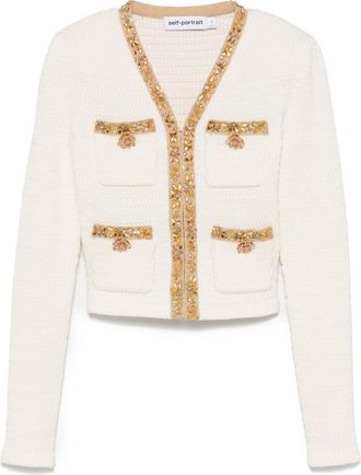 Self Portrait Verfraaid jack - Beige