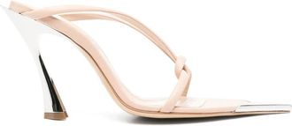 MUGLER Stijlvolle Nude Mules voor Vrouwen - Dames - Muiltjes - Beige - 38 1/2 EU - Schoenen