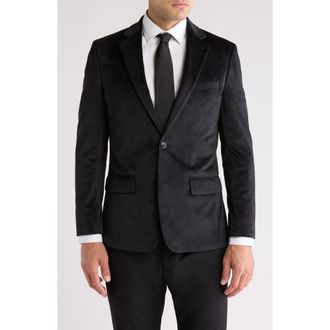 Original Penguin Two-Button Velvet Dinner Jacket in Black at Nordstrom Rack, Size 38