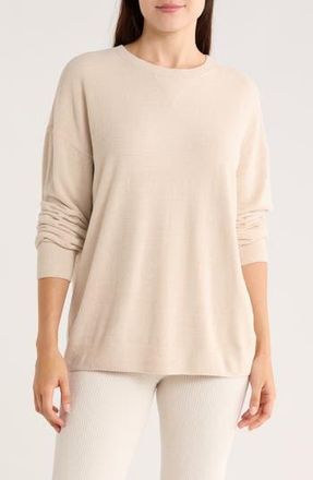 Barefoot Dreams CozyChic Ultra Lite Drop Shoulder Lounge Sweater in Stone at Nordstrom Rack, Size Small
