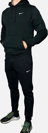 Nike Mens NIKE Club Mens Fleece Hoodie Joggers Winter Pullover Sportswear Black - Size: 36