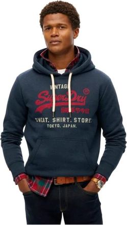 Superdry Hoodies - Heren - Hoodies - Blauw - L - Hoodies & sweatvesten