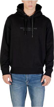A|X Armani Exchange Moderne hoodie van katoenen stof - Heren - Hoodies - Zwart - S - Katoen - Hoodies & sweatvesten