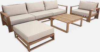 Sweeek Salotto Da Giardino In Legno Di Acacia, 5 Posti