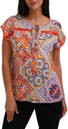 Sunny Leigh Tie Keyhole Cap Sleeve Top in Leila at Nordstrom Rack, Size 2 X