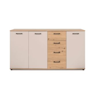 Calicosy Aparador 3 puertas, 4 cajones efecto roble y cachemira l160 cm
