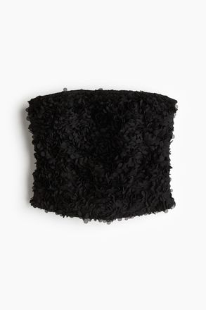 H&M Bandeau-Top mit Applikation - Schwarz
