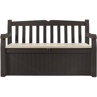 Keter Cassapanca in resina Eden effetto legno Marrone-Seduta-Beige