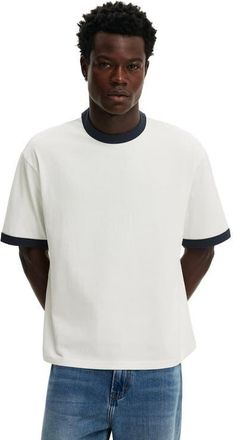 Cotton On Mens Cropped Fit T-Shirt in Vintage White True Navy at Nordstrom, Size Xx-Large