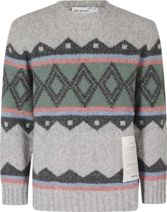 Ballantyne R Neck Pullover - Heren - Ronde hals truien - Grijs - L - Truien & Vesten
