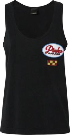 Pinko Noel Top - Dames - Tops zonder mouwen - Zwart - S - Katoen - Tops
