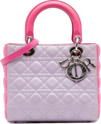 Dior Pre-owned Womens Lady Tote Detachable Strap - Lilac Leather - One Size