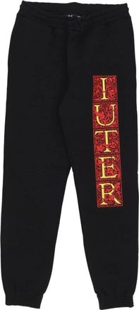 Iuter Zwarte Fleece Trainingsbroek Stijlvolle Sweatpant - Heren - Sweatpants - Zwart - S - Katoen - Broeken