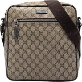 Gucci Vintage, unisex, Beige, ONE Size, Pre-owned Canvas Crossbody Bag