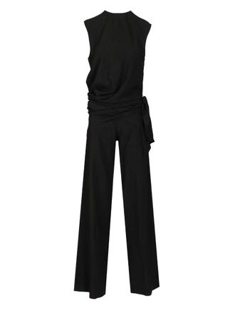 Alaia Draped Jumpsuit Tute Intere Nero-Donna