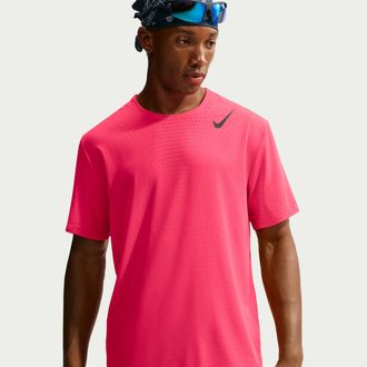 Nike Mens AeroSwift Dri-FIT ADV Short-Sleeve Running Top in Red | HJ3377-606