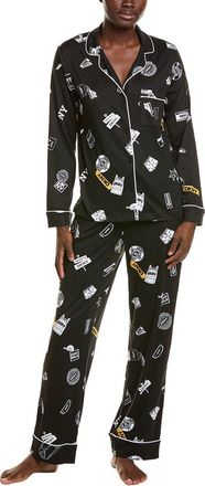 DKNY 2pc Long Sleeve Notch Top & Pant Sleep Set