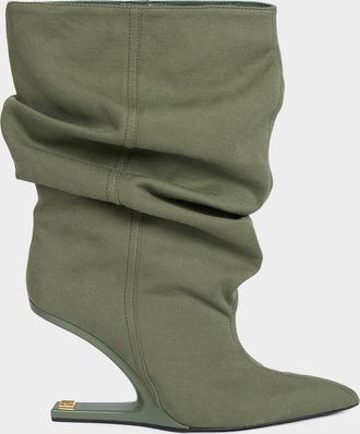 Balmain No Wedge Canvas Ankle Boots
