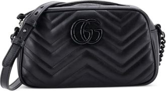 Gucci GG Marmont Monochrome Shoulder Bag Matelasse Leather Small crossbody bag - Nero