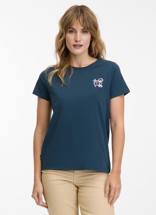 Ragwear T-Shirt RAGWEAR ADORI PP, Damen, Gr. XXL, petrol, Jersey, Obermaterial: 100% Baumwolle, bedruckt, regular fit, Rundhals, Shirts T-Shirt