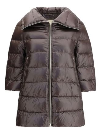 Herno quilted high-collar coat - women - Polyester - 44 - Brown